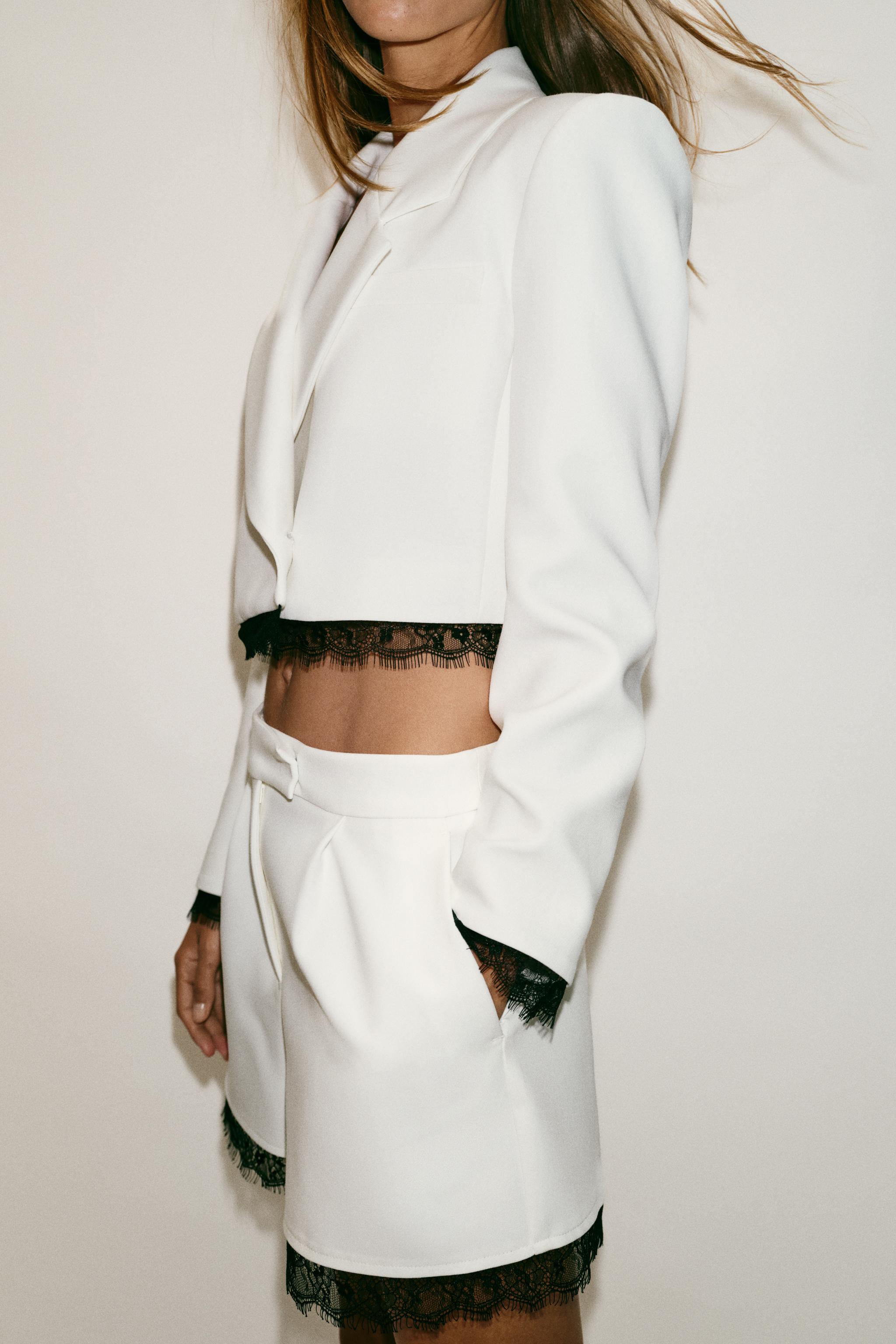 VESTE BIMATIÈRE DENTELLE ÉPAULETTES